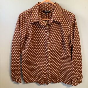 Closet DumpChadwicks Red/Maroon Floral Foulard Women's Shirt Size 12